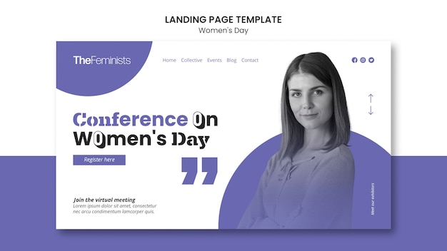 Landing page template for international women's day