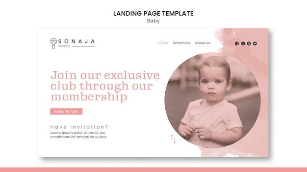 PSD landing page template for kids daycare