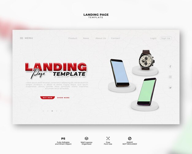 PSD landing page template for product sale