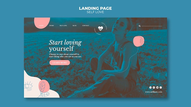 PSD landing page template for self-love and  acceptance