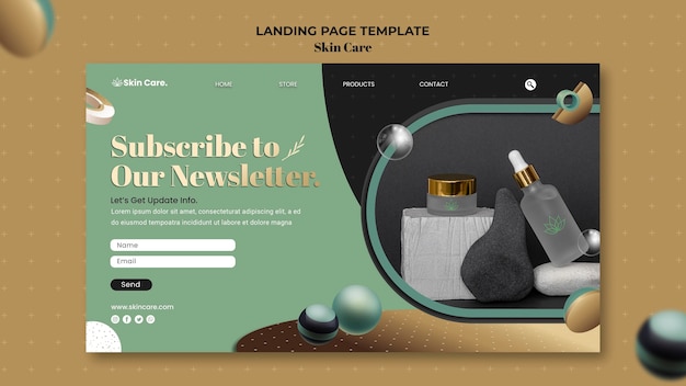 PSD landing page template for skin care products