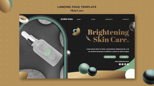 Landing page template for skin care products