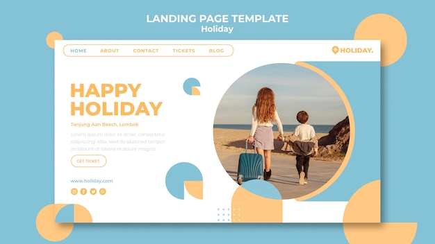 PSD landing page template for summer holiday