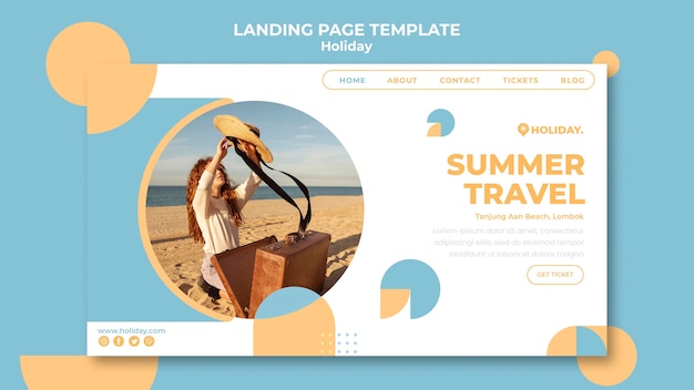 PSD landing page template for summer holiday