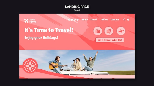 PSD landing page template for travel agency