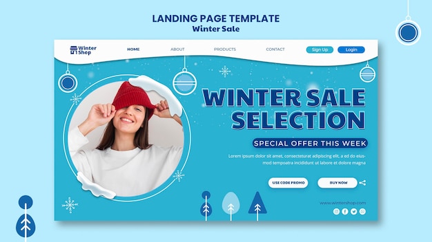 PSD landing page template for winter sale