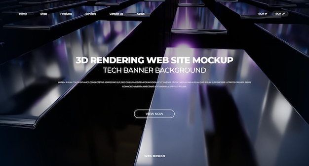 ランディングページのテンプレート 3D レンダリング デジタル コンセプト