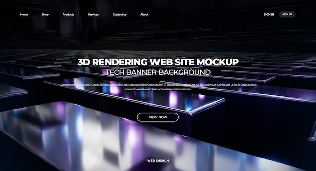3D 렌더링 디지털 기술 이소메트릭 개념으로 랜딩 페이지 템플릿
