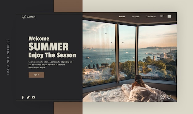 PSD landing page welcome summer vacation