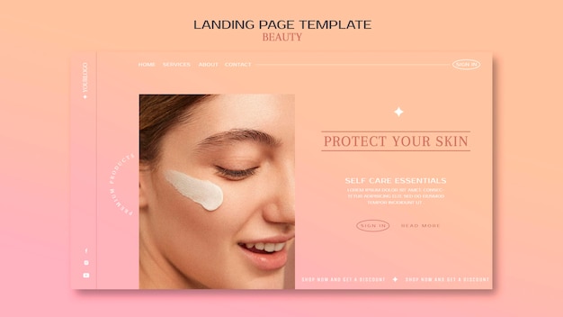 PSD landingspagina huidverzorgingsproducten