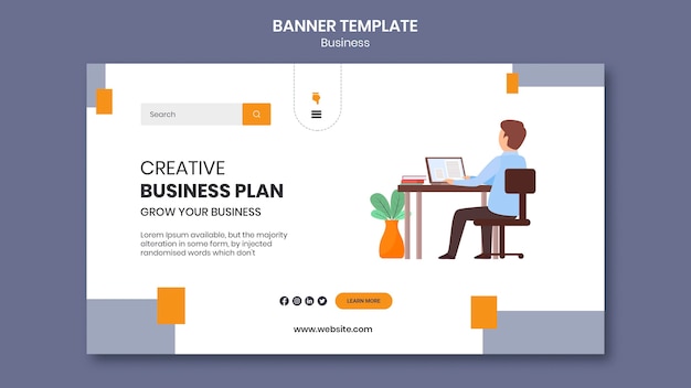 Landingspagina-sjabloon voor bedrijf met creatief businessplan