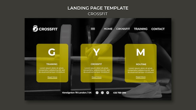 PSD landingspagina sjabloon voor crossfit-oefening