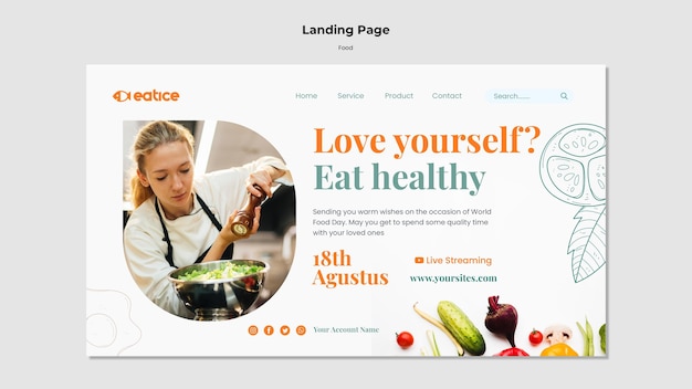 Landingspagina sjabloon voor gezonde voeding