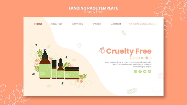 Landingspagina-sjabloon voor producten zonder wreedheid