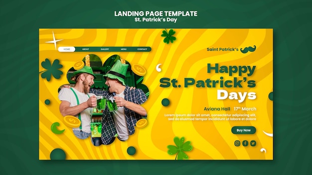 PSD landingspagina voor st. patrick's day-viering