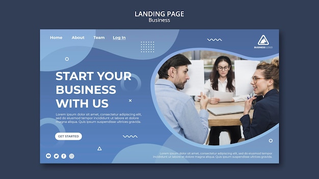 Landingsside for forretningskonsept