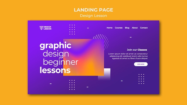 Landingssidemal for grafisk design-leksjoner