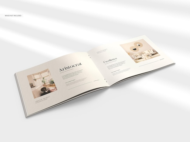 横長のA3雑誌のモックアップ