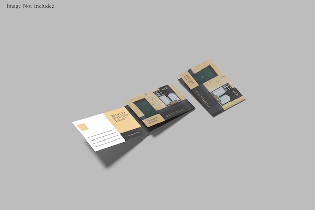 Пейзаж a4 trifold mockup