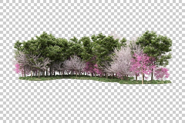 PSD 투명 배경에 고립 된 가로 배열 3d 렌더링 그림