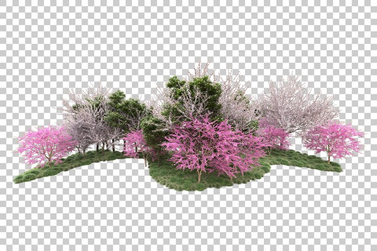 PSD ландшафтная композиция изолирована на прозрачном фоне 3d рендеринг иллюстрации