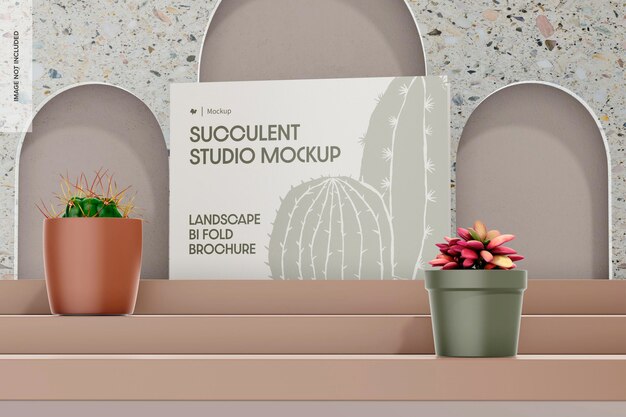 Landscape Bi Fold Brochure Mockup