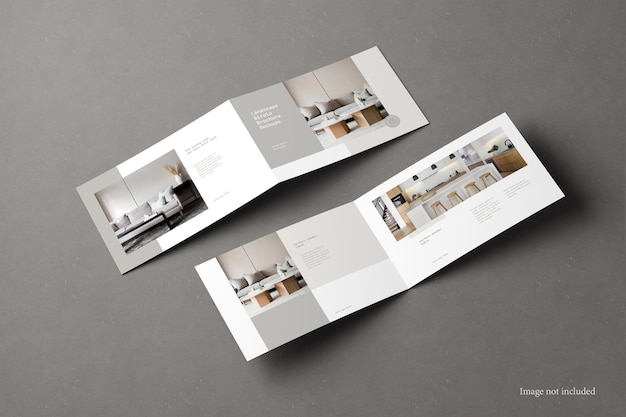 Landscape bifold brochure mockup perspective view