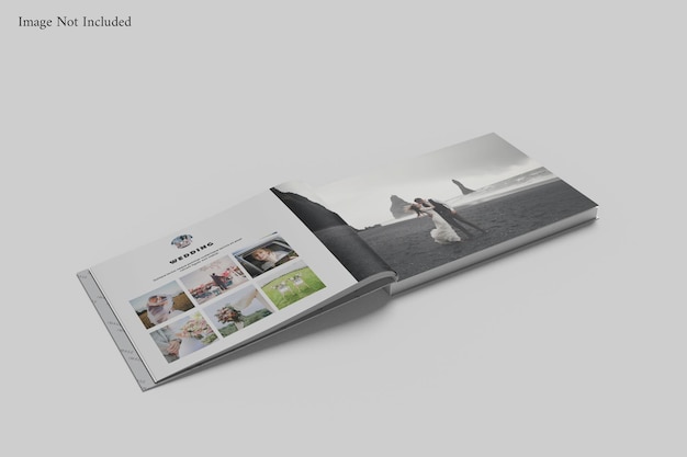 Landscape book album mockup