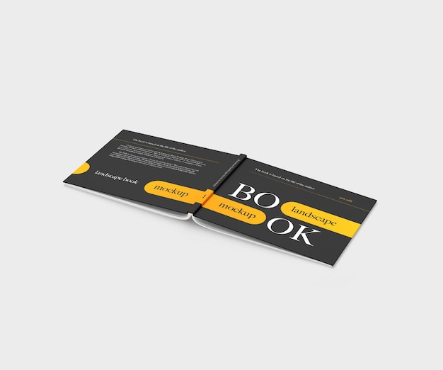 landscape book mockup psd template