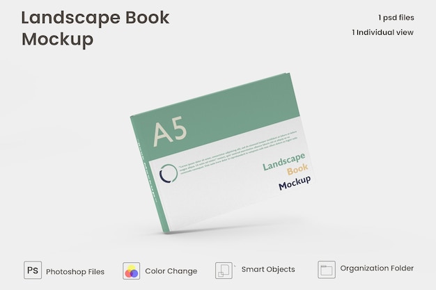 Landscape book premium psd