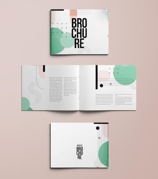 PSD landscape brochure a4 mockup isolated