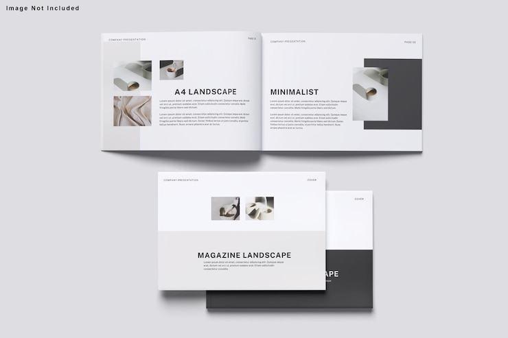 PSD landscape brochure mockup