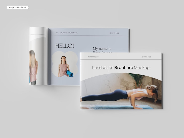 PSD landscape brochure mockup