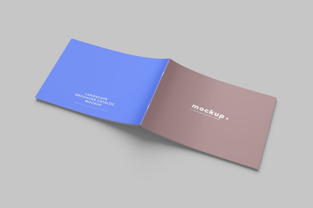 Landscape brochure mockups isolated