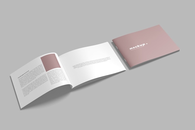 PSD landscape brochure mockups isolated