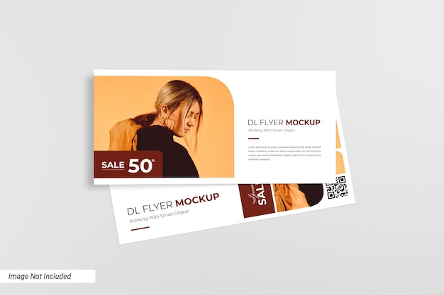 Пейзаж dl flyer mockup вид сверху