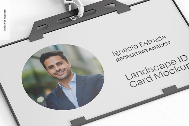 Landscape ID Card Mockup Left View