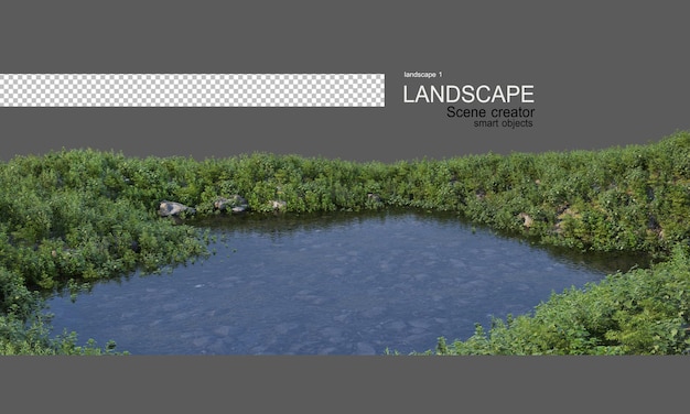 Landscape lakes and hills