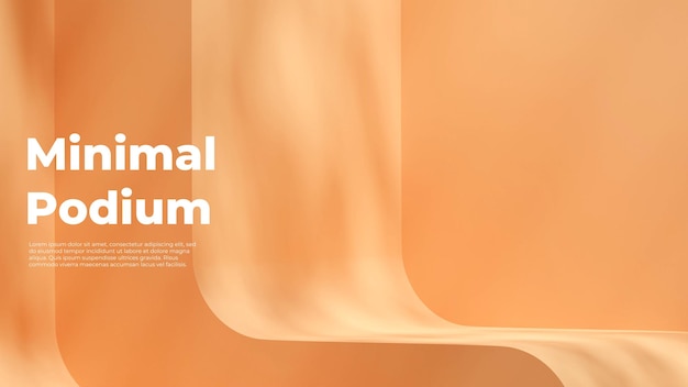 landscape layout of curved floor abstract area 3d rendering template mockup light orange empty space