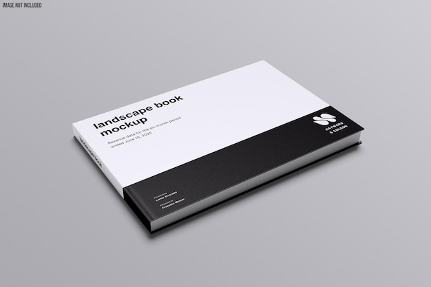 landscape magazine and book mockup