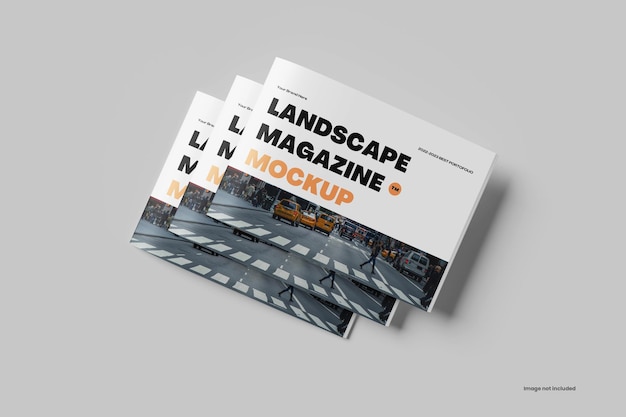 PSD landscape magazine mockup