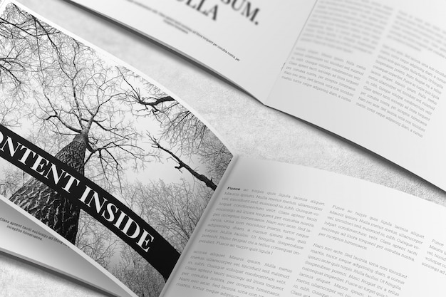 PSD landscape magazine of brochure mockup