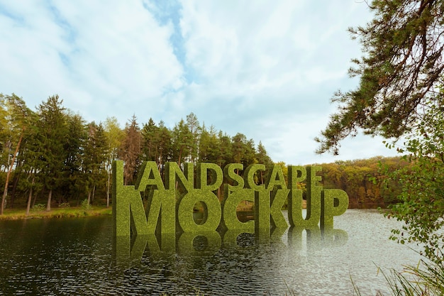 PSD landscape mock-up with nature view