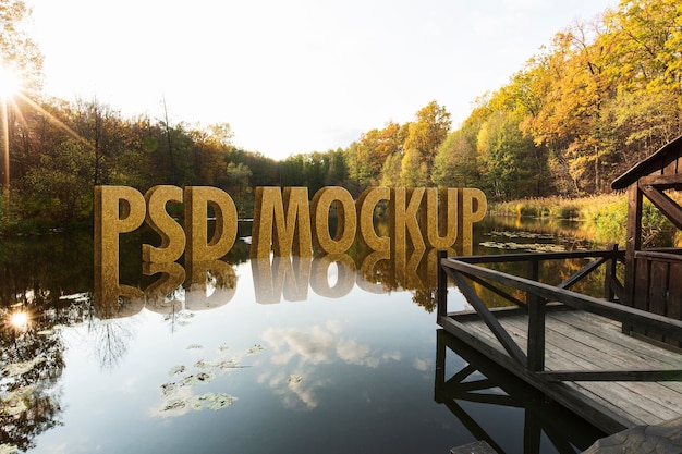 PSD landscape mock-up with nature view