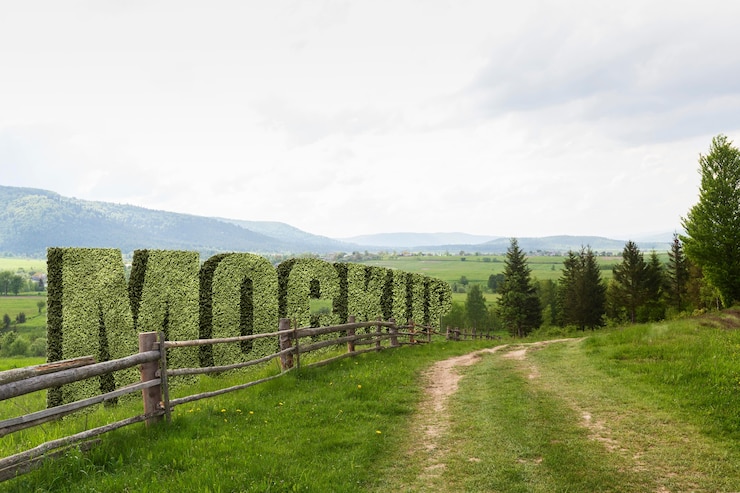 PSD landscape mock-up with nature view