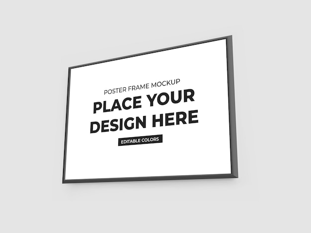 Landscape poster frame mockup template psd