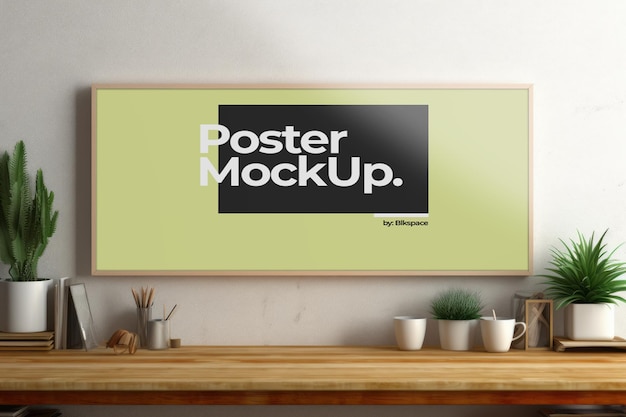 PSD landscape poster mockup