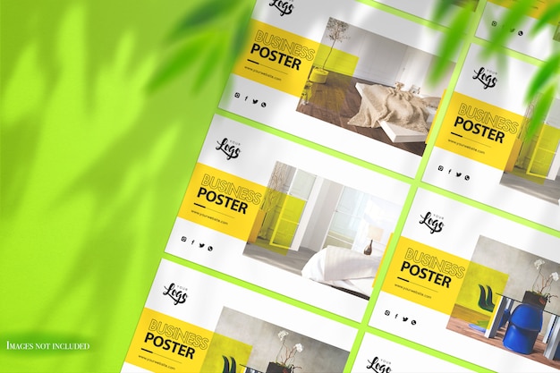 PSD landscape posters mockup for 3 different templates