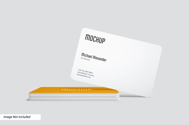 Landscape Rounded Business Card Mockup