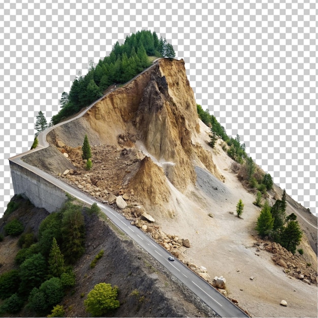 丘の道路の風景ショット